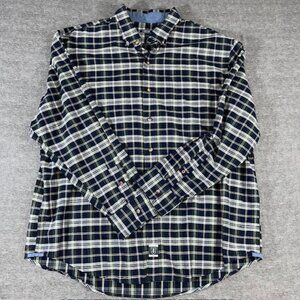 Izod Heritage Tartan Shirt Men's XXL 2XL Cotton Button Preppy Plaid Long Sleeve